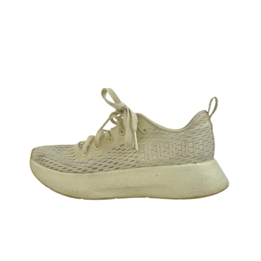 Nobull Journey Unisex Gray Cream Lace Up Athletic Running Sneakers Shoes M6.5/W8